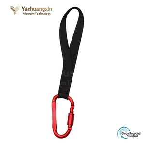 Mousqueton en alliage d'aluminium avec sangle pour l'escalade et les activités de plein air, noir, rouge, bleu - Product Image 3