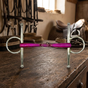 Bridon Baucher à double articulation en titane rose Tough Tack TT-PTB-001 avec emballage personnalisé - Product Image 4