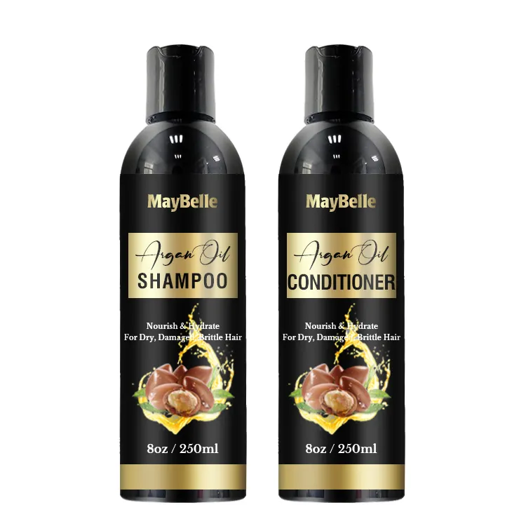 Shampoo e balsamo per capelli di qualità professionale da salone con olio di Argan proteico ricco idratante per capelli secchi neri