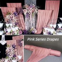 Vente flash : Toile de fond élégante rose pour mariage en plein air et draperies de plafond pour la décoration d'événements et de fêtes