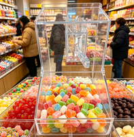 Conteneurs alimentaires en vrac personnalisés, bacs à noix, à snacks, à épices, à bonbons, à bonbons gélifiés, bacs en plastique, bacs en acrylique, bacs à aliments en vrac
