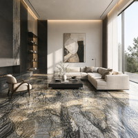 Dalle de pierre frittée de luxe style Route du Thé Ancienne 1600x3200mm, carrelage en porcelaine grand format pour mur de fond TV et sol de villa