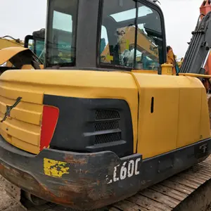 Volvo EC60 ekskavatör/6 Ton kullanılan Mini Volvo 55 EC55b EC55c paletli ekskavatör düşük fiyata