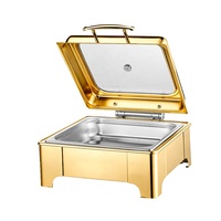 XITIBET Réchaud de buffet commercial pour hôtels et restaurants, grand modèle carré en verre, 6L, chauffe-plat électrique en acier inoxydable
