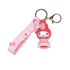 Bán buôn Anime 3D phim hoạt hình mặt dây chuyền phụ kiện dễ thương giai điệu <span class=keywords><strong>Kitty</strong></span> Mèo kuromi Keychain Silicone Keyring cao su mềm <span class=keywords><strong>PVC</strong></span> Keychain - Product Image 5