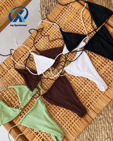 Produsen Bikini Bergaris Khusus Wanita, Pakaian Renang Dua Potong Model Segitiga, Label Pribadi