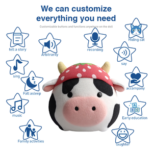 Juguete <span class=keywords><strong>de</strong></span> peluche <span class=keywords><strong>de</strong></span> ganado <span class=keywords><strong>de</strong></span> alta calidad, logotipo personalizado, juguetes <span class=keywords><strong>de</strong></span> <span class=keywords><strong>dibujos</strong></span> animados suaves, vaca <span class=keywords><strong>de</strong></span> fresa, Animal <span class=keywords><strong>de</strong></span> peluche, mascota corporativa - Product Image 2
