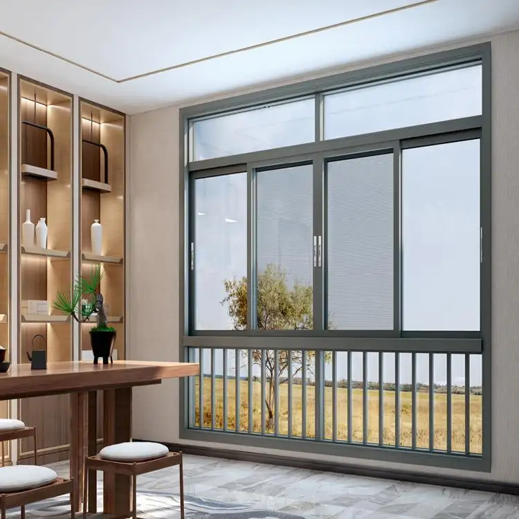 Windows casement with glass windows aluminum profile insect window