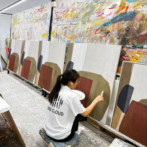 Dipinto a Olio Astratto Moderno di Lusso con Foglia d'Oro, 100% Fatto a Mano, <span class=keywords><strong>Arte</strong></span> Murale su Tela con Texture 3D per Hotel e Uffici - Product Image 4