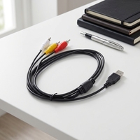 Adaptateur audio-vidéo 3 ports RCA vers USB avec gaine en PVC, câble convertisseur AV pour home cinéma, lecteur DVD, enceintes, Mac/PC