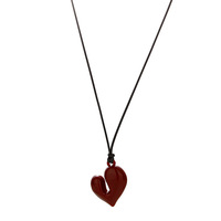Bijoux fantaisie coeur irrégulier pendentif colliers pour femmes doux longue corde en cuir noir réglable chandail chaîne colliers