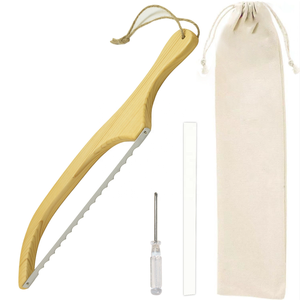 <span class=keywords><strong>Cuchillo</strong></span> de Pan Profesional de Madera para Panaderos, <span class=keywords><strong>Cuchillo</strong></span> de Pan Serrado de Acero Inoxidable con Mango de Madera en Forma de Arco - Product Image 2