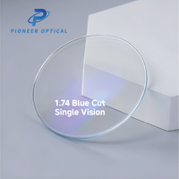 Lentilles optiques Pioneer 1.56 1.60 1.67 1.74 anti-lumière bleue, haute protection CYL UV420, verres correcteurs unifocaux anti-lumière bleue