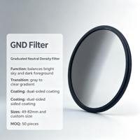 OEM GC-GRAY Mehrgrößen-ND Wasserdichter Glas-Neutraldichtefilter mit Aluminiumrahmen für Kameraobjektiv-Lichtkontrolle