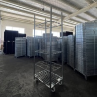 Chariot de serre demi-plateforme à 4 roues pour plantes et fleurs, modèle néerlandais CC, vente en gros OEM, usine Hanak