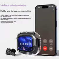 Écouteurs sans fil TWS transparents, son super basse, contrôle tactile, écran, indicateur de batterie numérique, design personnalisé pour cadeaux