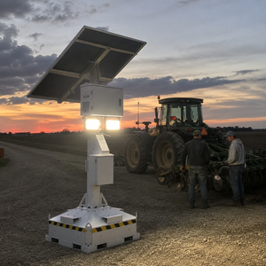 Torre de Luz Solar Portátil para Exteriores con Mástil Telescópico para Iluminación de Obras de Construcción - Product Image 5
