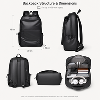 Sac à dos pour ordinateur portable imperméable personnalisé OEM ODM 15,6 pouces en cuir microfibre, sac de voyage d'affaires antivol avec port USB, vente en gros