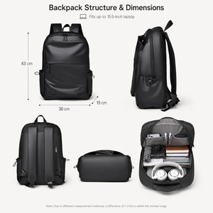 <span class=keywords><strong>Mochila</strong></span> para Portátil Impermeable Personalizada OEM ODM de 15.6 Pulgadas, Bolsa de Viaje de Negocios de Cuero de Microfibra, <span class=keywords><strong>Antirrobo</strong></span>, con USB, al por Mayor - Product Image 3