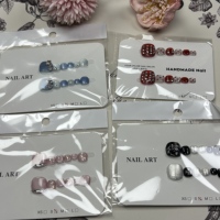 Uñas Postizas de Verano para los Pies, Diseño de Color Claro, Hechas a Mano, Estilos Variados, Paquete Mixto, Puntas de Uñas Falsas para Mujer