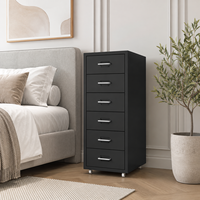 Armoire de rangement entièrement métallique à 6 tiroirs, résistante à l'eau, durable, organisateur de bureau, pour salon et usage domestique, avec roulettes