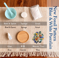 Kit de bricolage en gros pour sous-verres en porcelaine bleue et blanche, ensemble de mosaïque de morceaux de céramique de Jingdezhen pour l'artisanat et l'art fait main