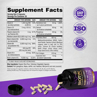 Biotine Collagène & Kératine 25000mg Capsules Complexe de Beauté Multivitamine Capsules de Complément Alimentaire pour Blanchir La Peau Croissance Des Cheveux