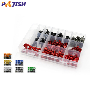 Venta caliente Universal <span class=keywords><strong>Cafer</strong></span> Refit Motocicletas Accesorios Kit de pernos de carenado 193 piezas Tornillos de clips de metal coloridos - Product Image 1