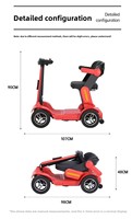 Scooter électrique pliable pour personnes âgées, longue portée, 500W, en alliage d'aluminium, quatre roues, étanche, capacité de charge de 150 kg