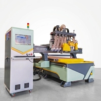 Routeur CNC pour le travail du bois à haute rigidité, certifié CE, broche 6KW, double lame de scie, table à aspiration, commande PLC, machine pour la fabrication de meubles
