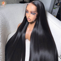 Perruques transparentes HD 13x4/13x6 de 30-40 pouces, 100% cheveux humains Remy vietnamiens, sans colle, sans perte de cheveux, pour femmes