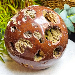 Venta al por Mayor de Esferas de Ónix Rojo de Alta Calidad, Esfera de Ágata Roja Volcánica, Artesanía con Piedras Preciosas para Decoración del Hogar - Product Image 4