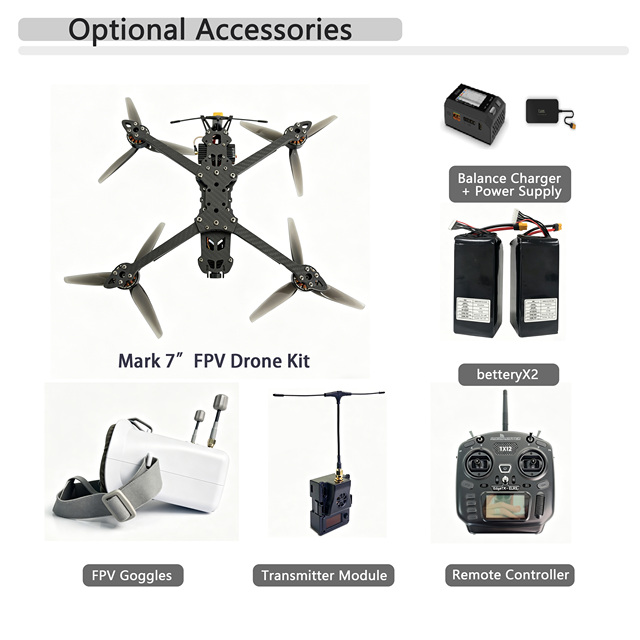 High-Quality 7-inch Drone, F405 V3 60A, Analog System, Optional Camera, 25 Mins Flight Time, 150KM/h Speed, Factory Direct Sales