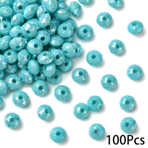 Perline Acriliche Rotonde Sfaccettate da 6mm con Foro Grande, Colori Macaron, Placcate UV, per Creazione Fai-da-te di Penne <span class=keywords><strong>e</strong></span> Braccialetti - Vendita all'Ingrosso - Product Image 6