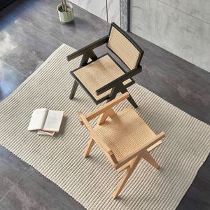 Factory Wholesale Hotel Party <b>Black</b> Rattan Solid Wood Restaurant <b>Dining</b> <b>Chairs</b> - Product Image 6