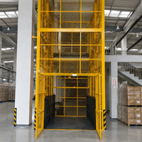 Elevatore da 1500 kg con guida singola per esterni, montacarichi da 10m/15m per magazzino, piattaforma di sollevamento merci