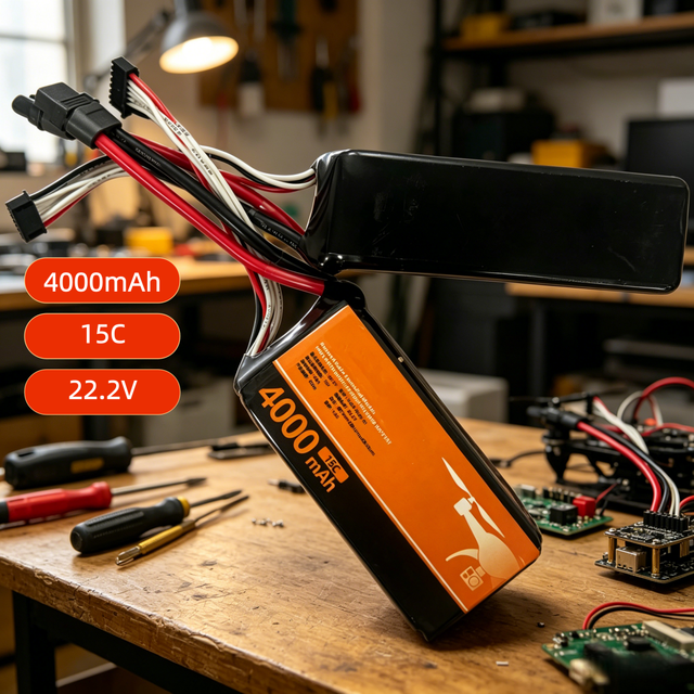 22.2V 6S 4000mAh 15C LiPo Battery with 60A High Discharge & 25.2V Max Charge Ideal for RC UAV Drone Helicopter Aircraft