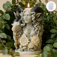 Nuevas Ideas Molde de Silicona de Grado Alimenticio con Forma de Diosa Cabra para Velas, Resina Epoxi, Velas de Aromaterapia y Yeso, para Manualidades DIY, Forma Irregular