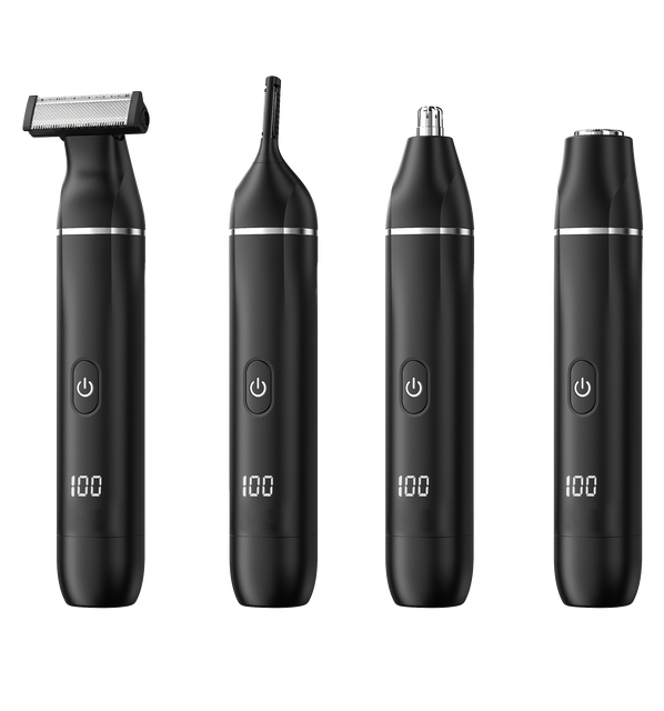Low Noise Waterproof Men's Electric Shaver with Long Battery Life Multifunctional Nose Beard Body Hair Grooming Kit