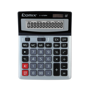 คอมิกซ์ C-1232M เครื่องคิดเลขตั้งโต๊ะพลังงานแสงอาทิตย์ 12 หลัก แผงโลหะ ใช้ในสำนักงานทางการเงิน - Product Image 1