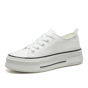 2026 Women's Versatile Loafers Breathable PU Upper Lightweight Lace-Up Sports Board <b>Shoes</b> Non-Slip <b>Height</b> <b>Increasing</b> Spring - Product Image 1