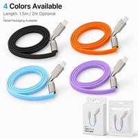Cable de Carga Rápida y Datos USB-C a Tipo-C 8PIN 2 en 1 de 240W, PD3.1, E-Marker, Cable Plano de Silicona Líquida, 1.2M 1.5M OEM