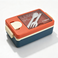 Boîte à lunch multi-couches anti-fuite avec couvercle transparent et fermoirs, conteneur de stockage alimentaire pour étudiants, famille et préparation de repas au bureau
