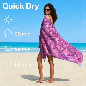 Serviettes <span class=keywords><strong>de</strong></span> plage personnalisées en microfibre, imprimées avec une image, en daim coloré, 90% polyester, épaisses, violettes, 120 cm x 190 cm, pour femmes - Product Image 4