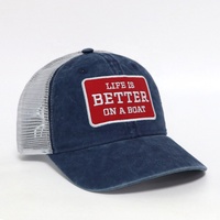 Gorras Trucker Retro de Diseño Nuevo con Letras Bordadas Personalizadas, Logotipo en Parche, Visera Curva, para Deportes, de Poliéster y Algodón Lavado, para Hombre