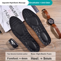 Semelles intérieures en cuir de vache véritable pour hommes et femmes, respirantes, déodorantes, souples, absorbant les chocs, pour chaussures de sport, pleine longueur