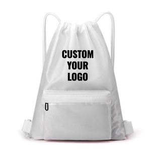 Custom Logo Unisex Gym <b>Drawstring</b> <b>Backpack</b>, Pretty Design Waterproof Softback with Soft Handle & Adjustable Belt - Product Image 3