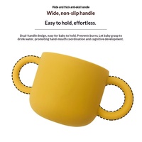 Gobelet d'apprentissage en silicone incassable de qualité alimentaire pour bébés, avec double poignée et bec verseur d'apprentissage, grande taille en stock
