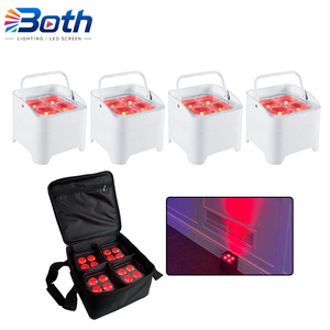 4pcs with bag Portable IP65 Waterproof Battery LED Par Can <b>Light</b> 4x18W RGBWA+UV for Wedding <b>DJ</b> Events - Product Image 1