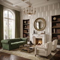 Panneau mural SUNGPU, style français, panneau mural en cuir, motif géométrique à rayures verticales, décoration murale pour chambre à coucher et salon
